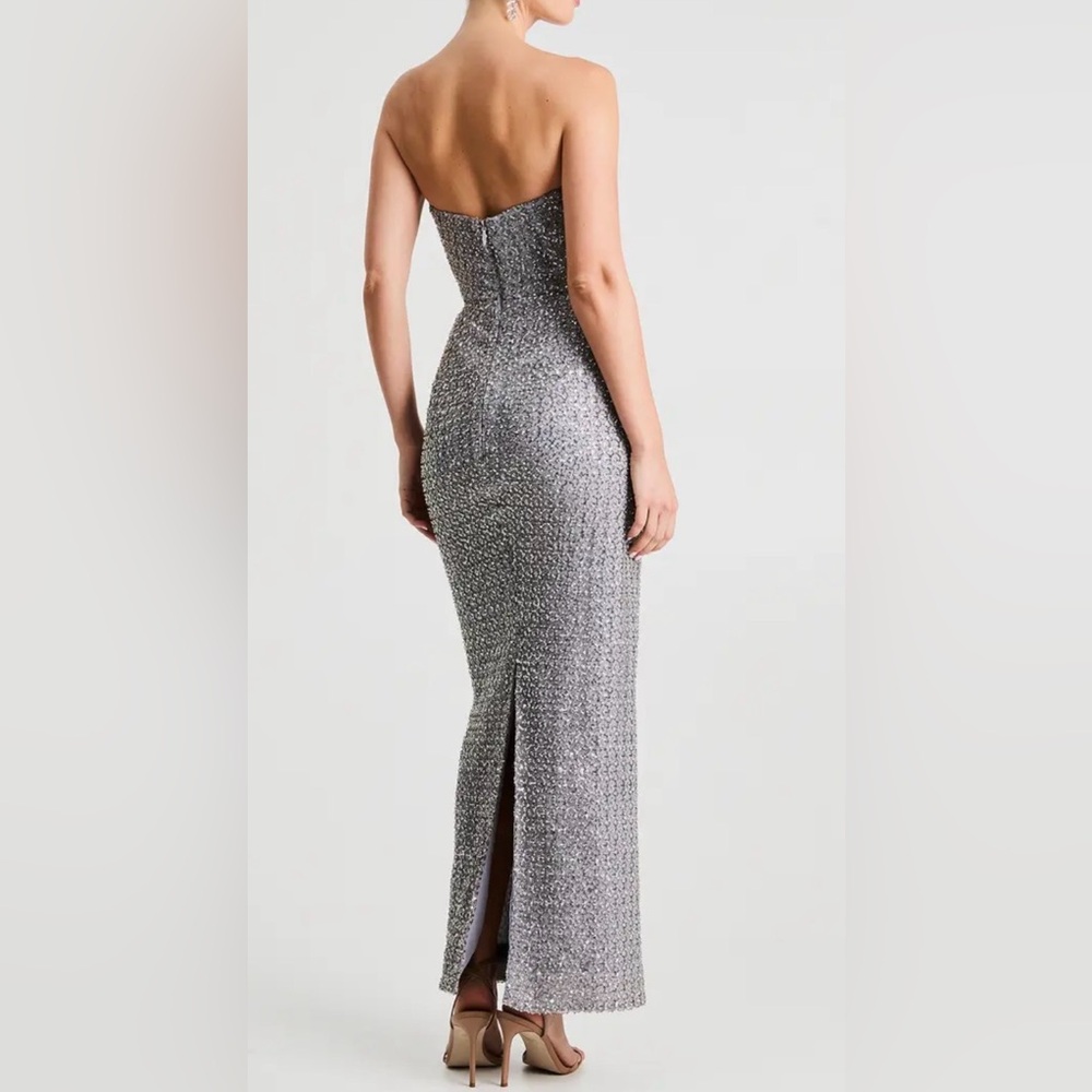 Helsi | Silvia Floral Sequin Strapless Cocktail Dress - Picture 2 of 8
